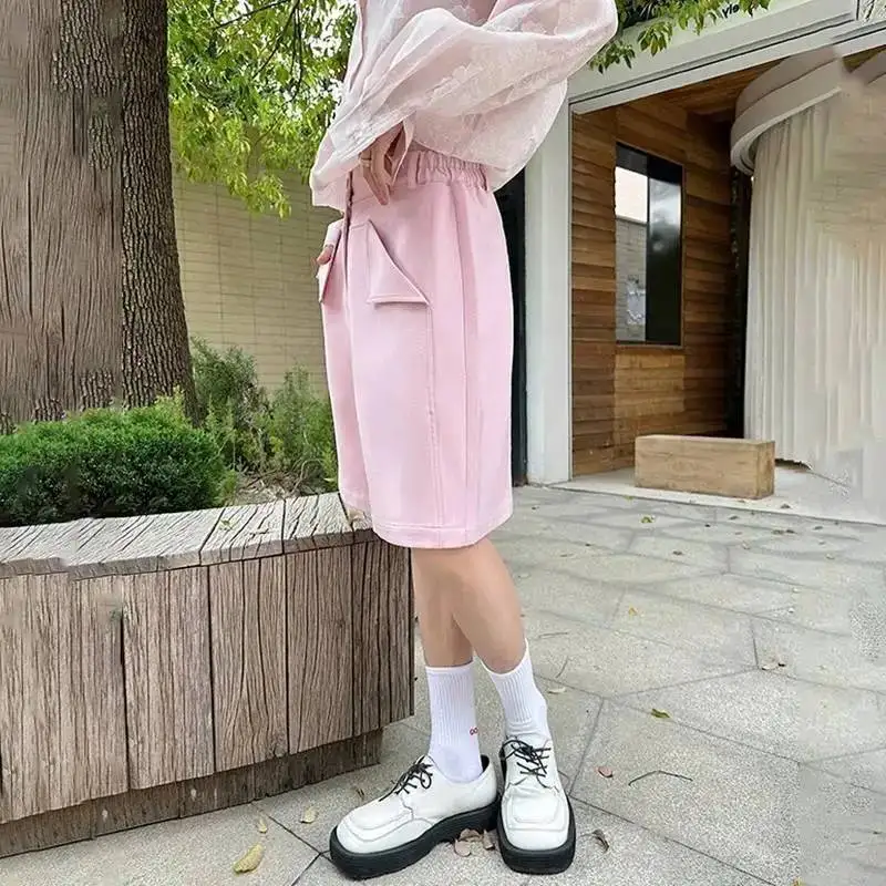 LUZHEN Casual Decorate 2026 Pockets Summer Straight Fashion Shorts Patchwork Men's Solid Color Elegant Five-pointed Pants JY8057