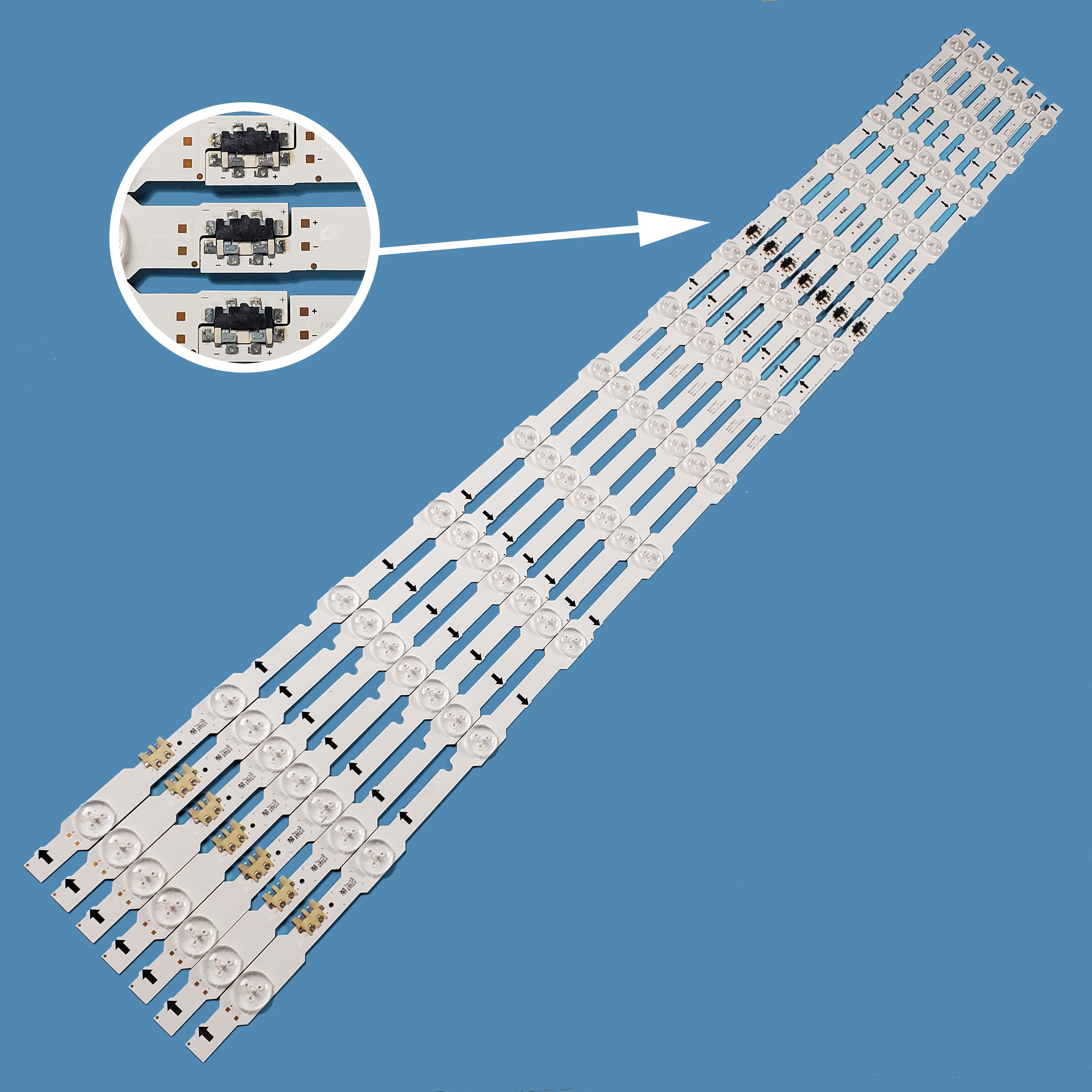 

14Pcs/set TV LED Backlight Strip 2014SVS-UHD-55-3228-L08 LM41-00089A/B Light Bar for Samsung 55inch UA55HU6000J UA55HU5900J