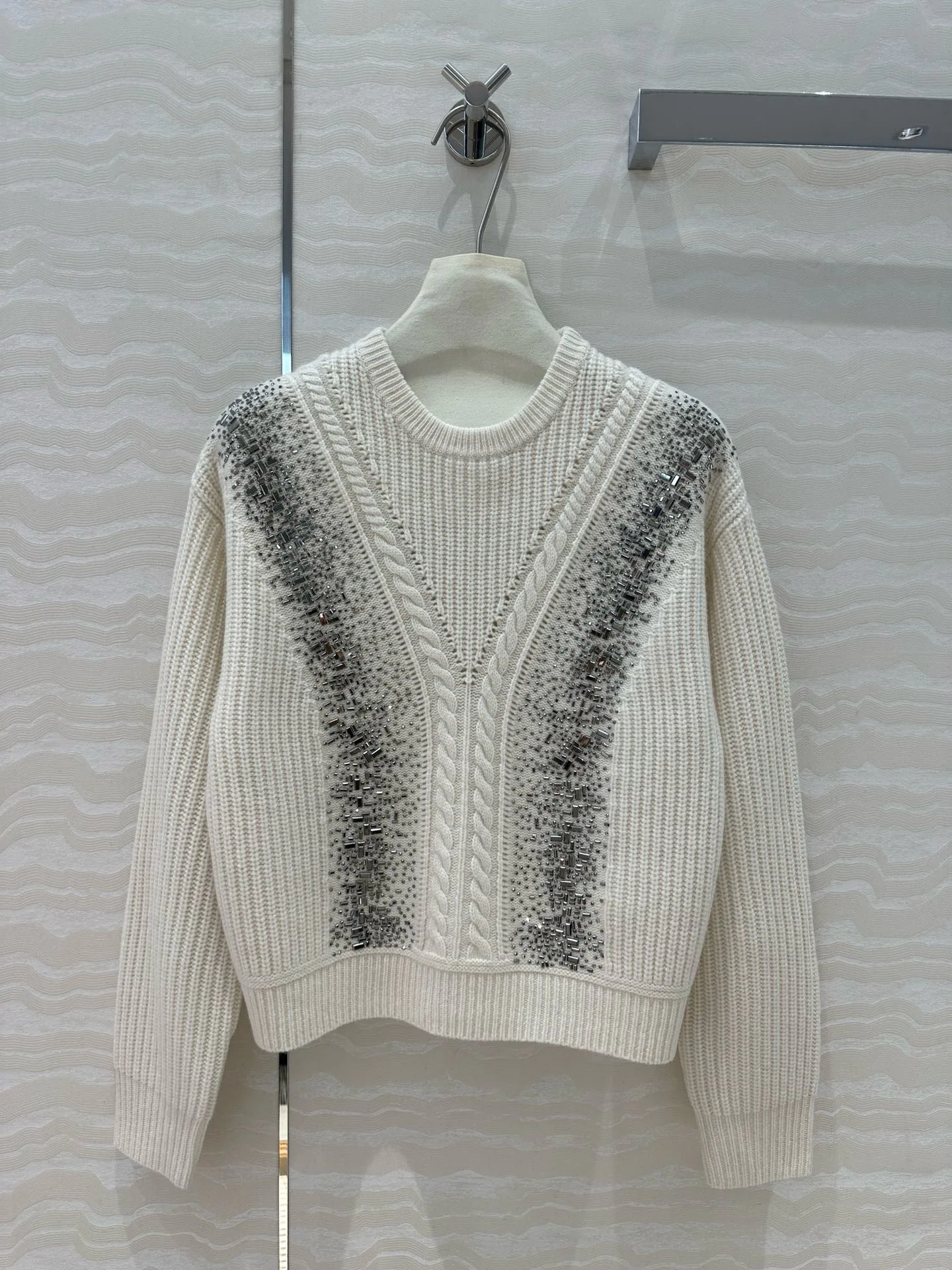 2024 Autumn/Winter New Hot Diamond Sweater 100% Wool Yarn Soft, Delicate, Elegant, Versatile, Fashionable Women's Sweater