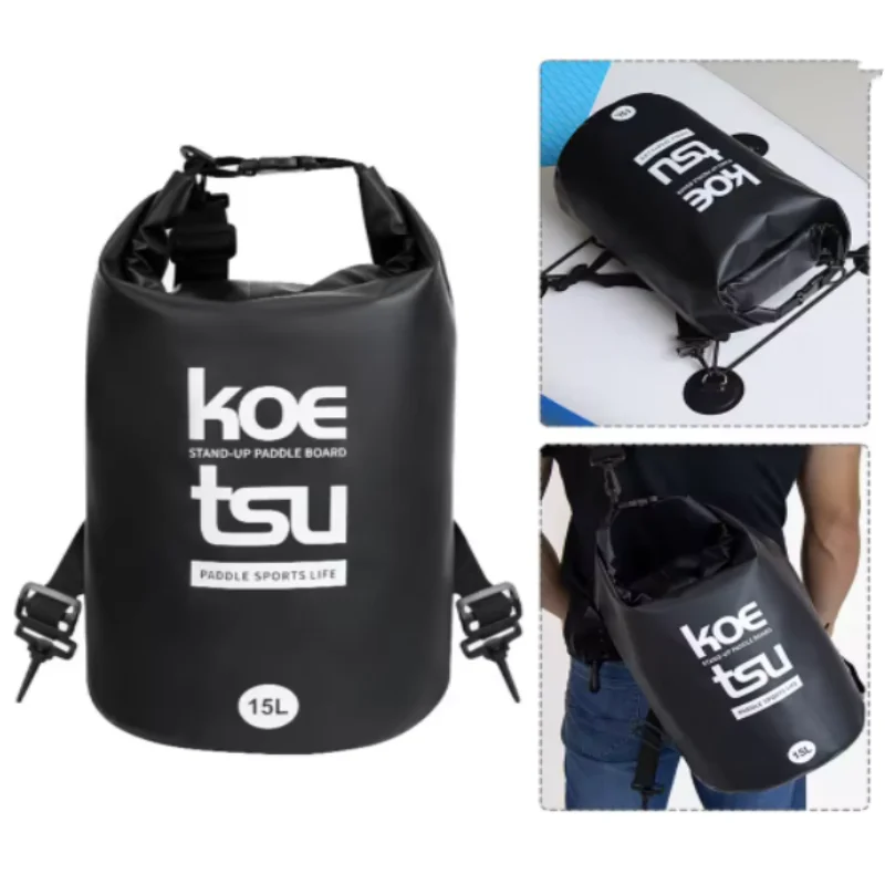 ISURE MARINE 15L Waterproof Paddle Board Storage Bag Large Capacity PVC Mesh Cloth Single Shoulder Paddle Board Bag