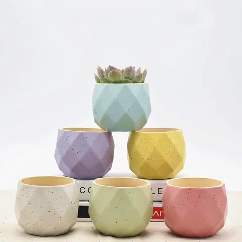 3.14x3.54inch Multi-meat Flower Pot Simple Rough Pottery Table Top Ceramic Flower Pot Pendulum With Holes Pots For Plants