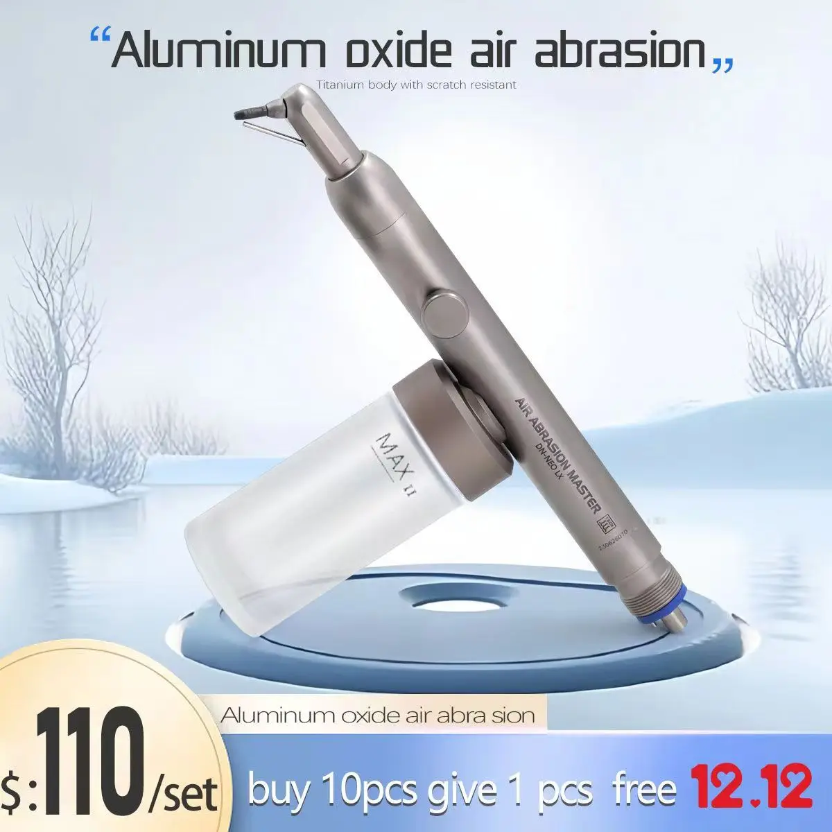 Dental Air Polisher with Water Spray 0.6mm Nozzle High Quality Aluminum Oxide Air Abrasion Master Sandblaster for Teeth Whiteni