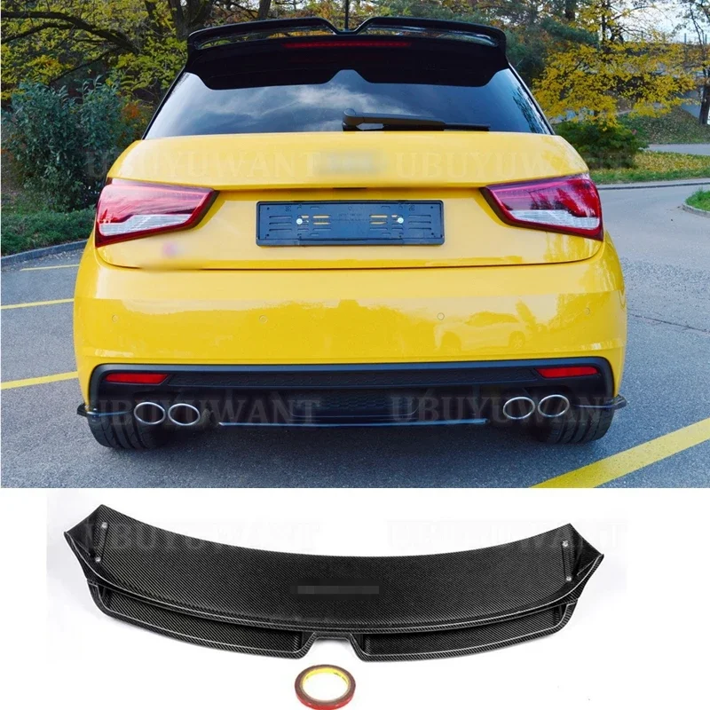 

UBUYUWANT For Audi A1 R18 2010-2014 high quality Carbon Fiber rear boot Wing Spoiler Rear Roof Spoiler Wing Trunk Lip Boot Cover