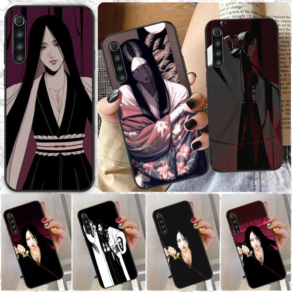 Bleach Unohana Mobile Cell Phone Case for Xiaomi Redmi Note 12 11 10 9T 8 7 Pro 9 9A 9C 8 Black Soft Phone Cover Funda