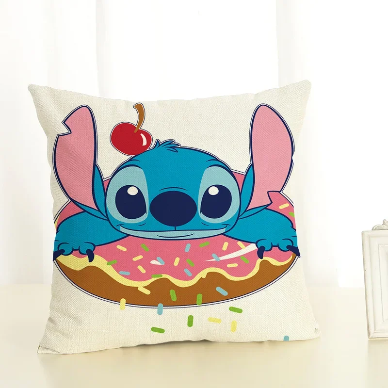 Disney Stitch Series Pillow Cover Linen Cushion Cover Home Automotive Products Sofa Cover Cushion