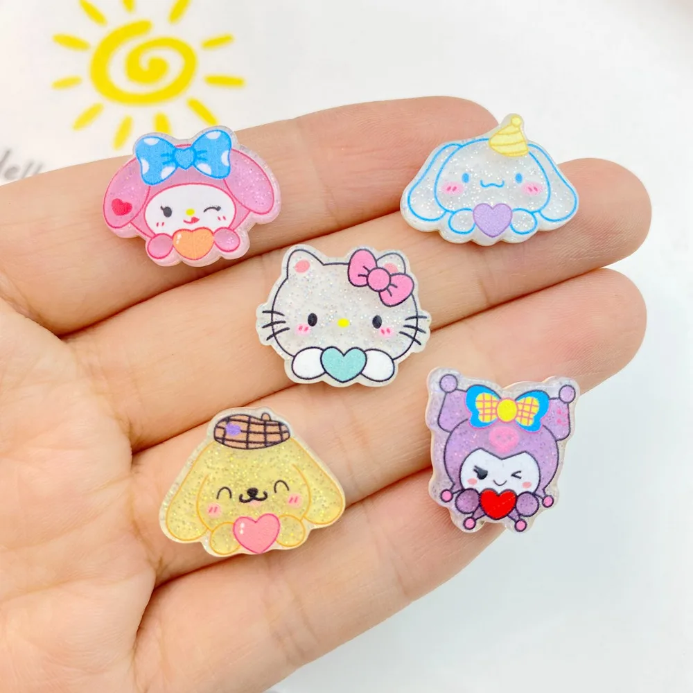 10Pcs Mixed Nail Art Resin Cartoon Cats, Dogs, Rabbits Designer Charms Rhinestones DIY Craft For Nail 3D Decorations Jewelry