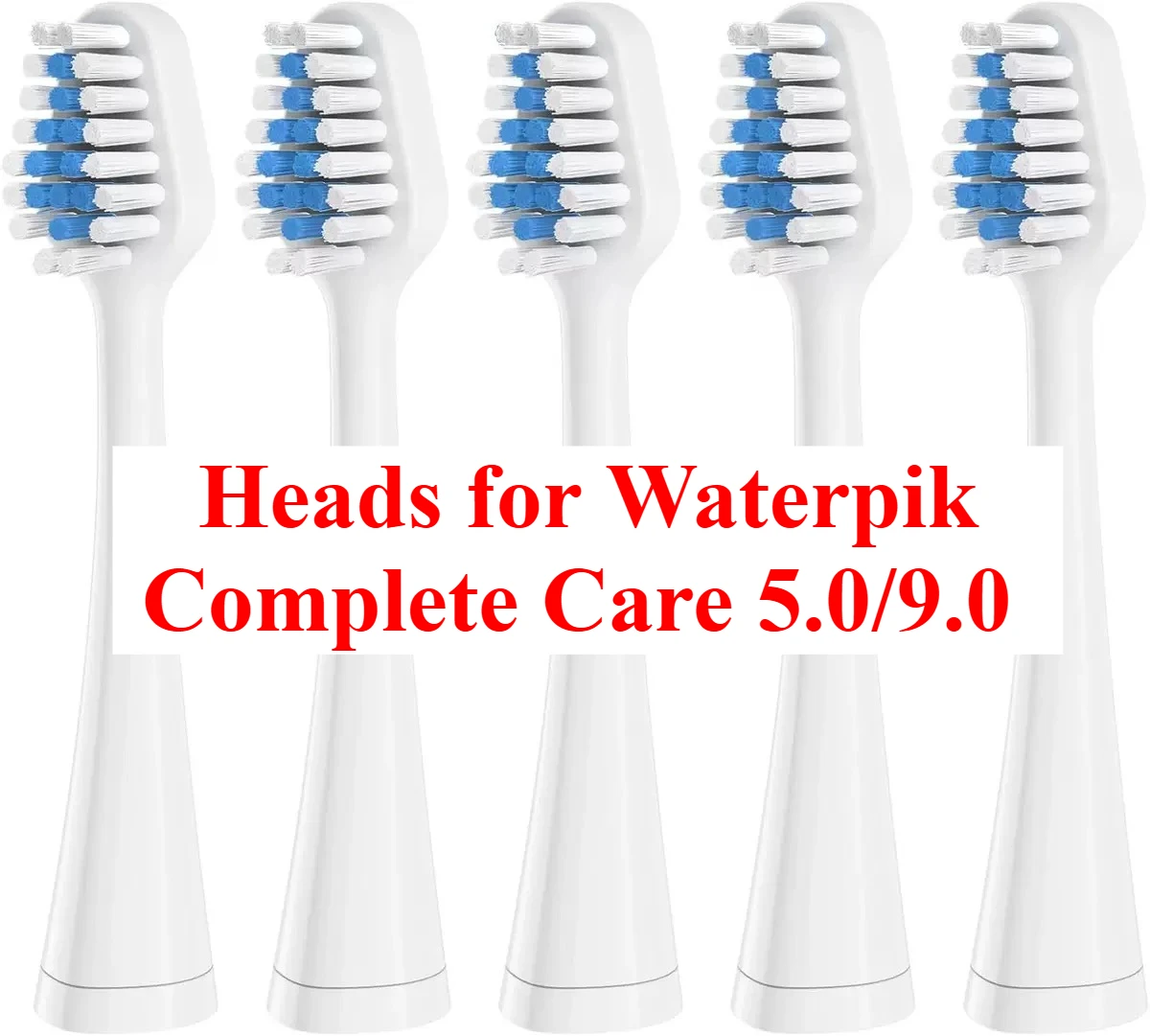 

10pcs Replacement Toothbrush Heads for Waterpik Complete Care 5.0/9.0 (CC-01/WP-861), STRB-8WW, (10-Pack, White) black