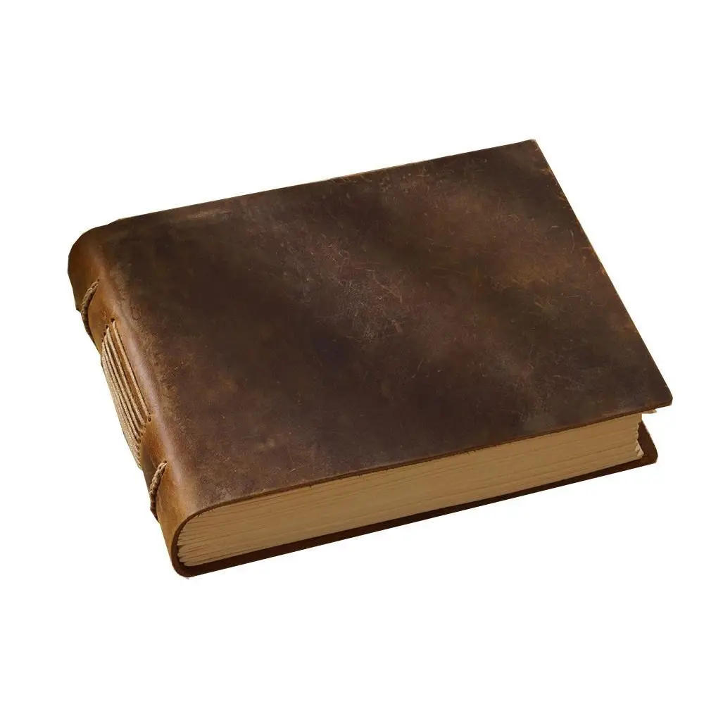 Creative Handmade Embossed Sketchbook Unlined Vintage Leather Notebook Blank Paper Genuine Leather Bound Daily Notepad Gift view 4