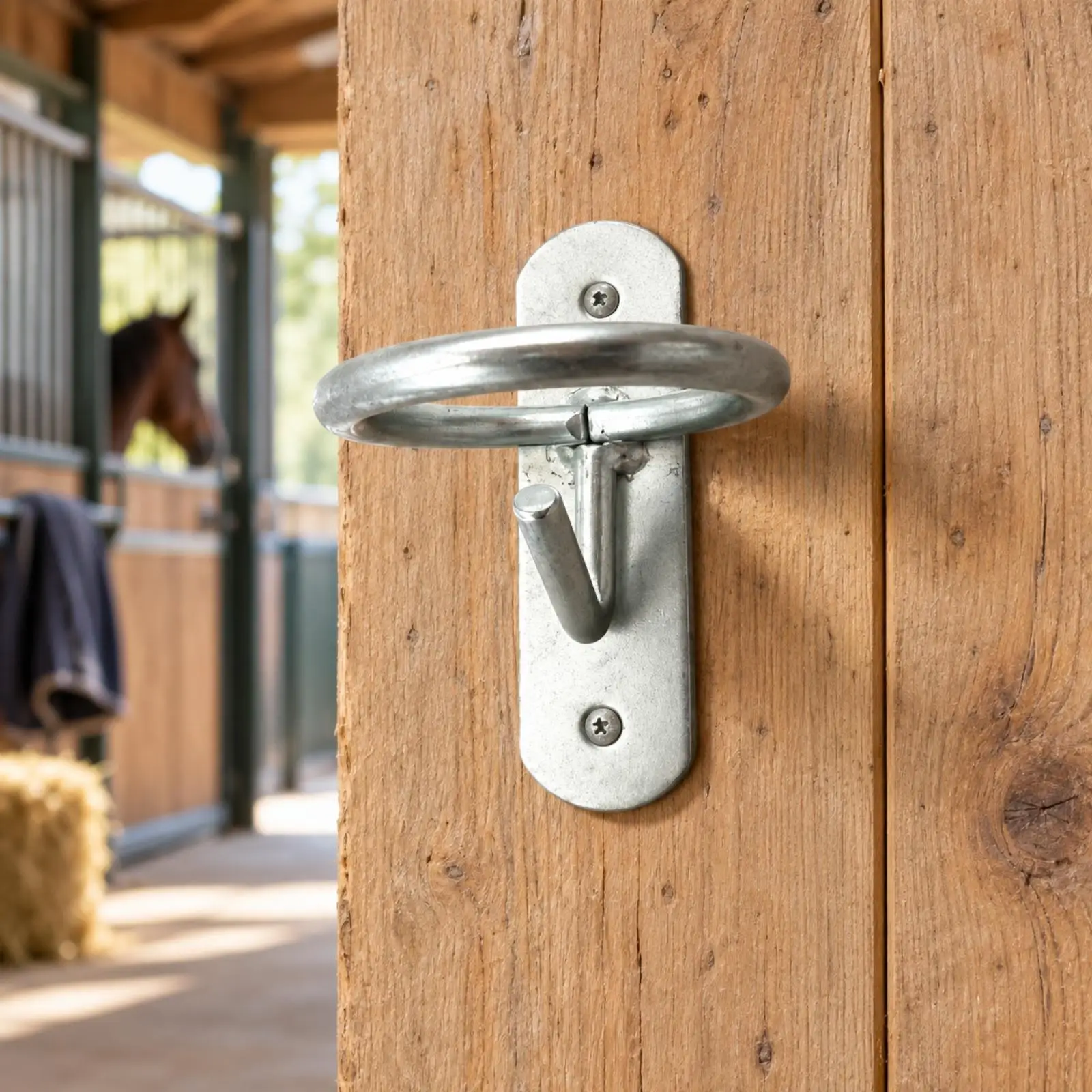 Stable Equipment Wall Hook Bucket Holder Iron Mounting Plate Organizer for Horse Barn Gear Storage Low Carbon Steel