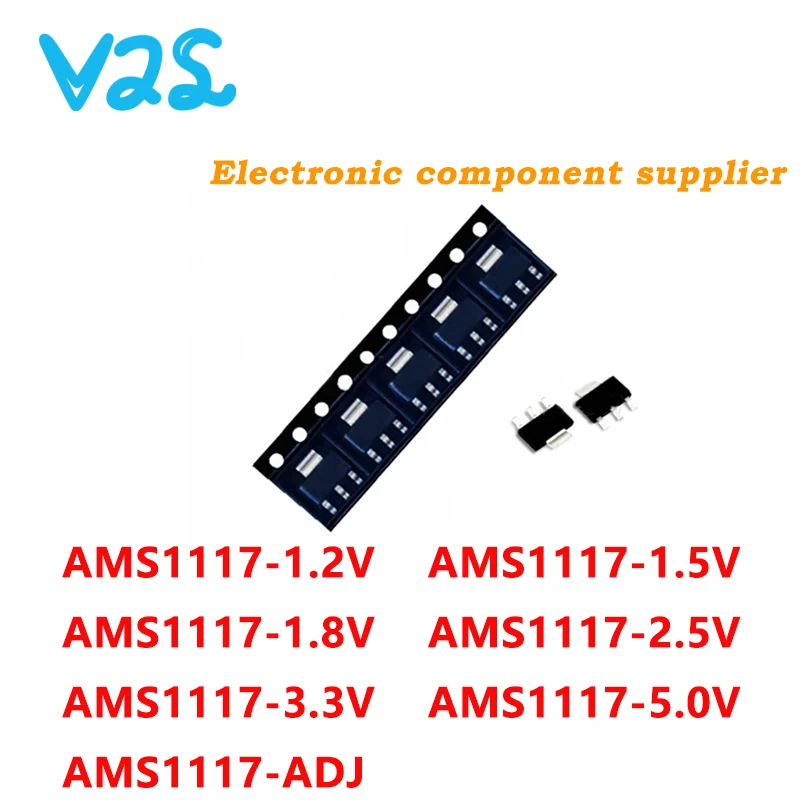 

(100pcs) 100% New AMS1117-1.2 AMS1117-1.5 AMS1117-1.8 AMS1117-2.5 AMS1117-3.3 AMS1117-5.0 AMS1117-ADJ sot-223 Chipset