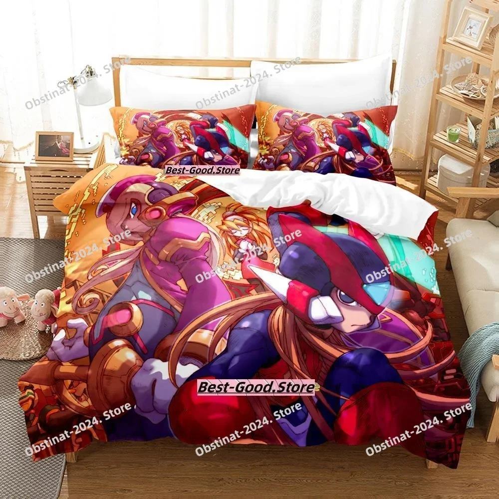 Game Mega Man Zero Bedding Set Single Twin Full Queen King Size Bed Set Adult Kid Bedroom Duvetcover Sets Anime conjunto de cama