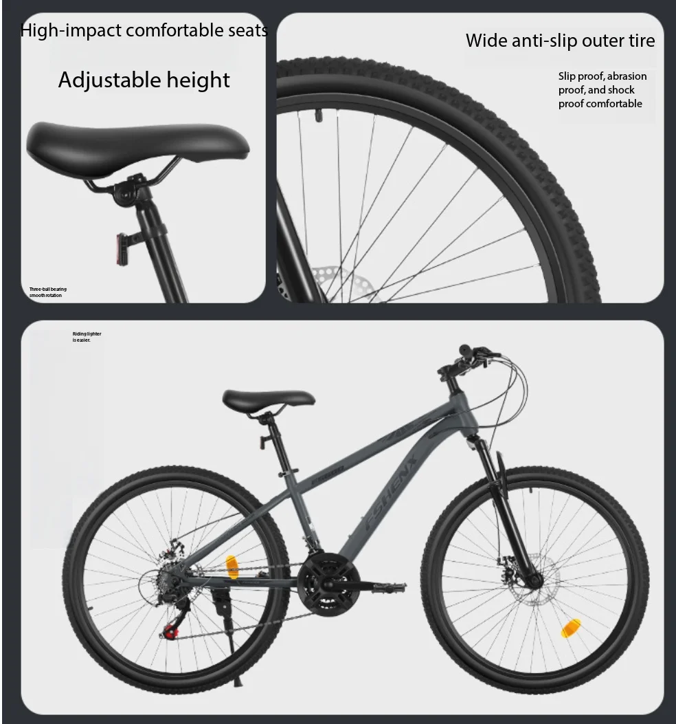 24 InchMTB 21 24 27 Speed Front Shock Absorber Disc Brake Variable Speed  All Terrain Mountain Bicycle Factory Direct Shipment view 4