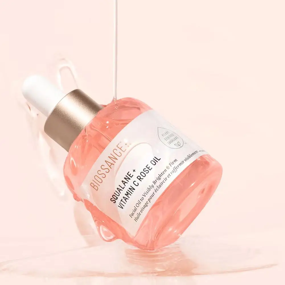 Biossance Squalane Vitamin C Rose Oil & Copper Peptide Serum, Brighten Firm Rapid Plumping Hydrating Anti Aging Essence Skincare