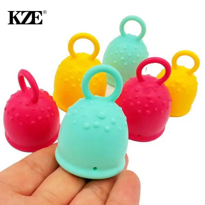 NEW! Pull Ring Menstrual Cup Vaginal Hygiene Care During Menstrual Period Female Medical Grade Silicone Physiological Cup