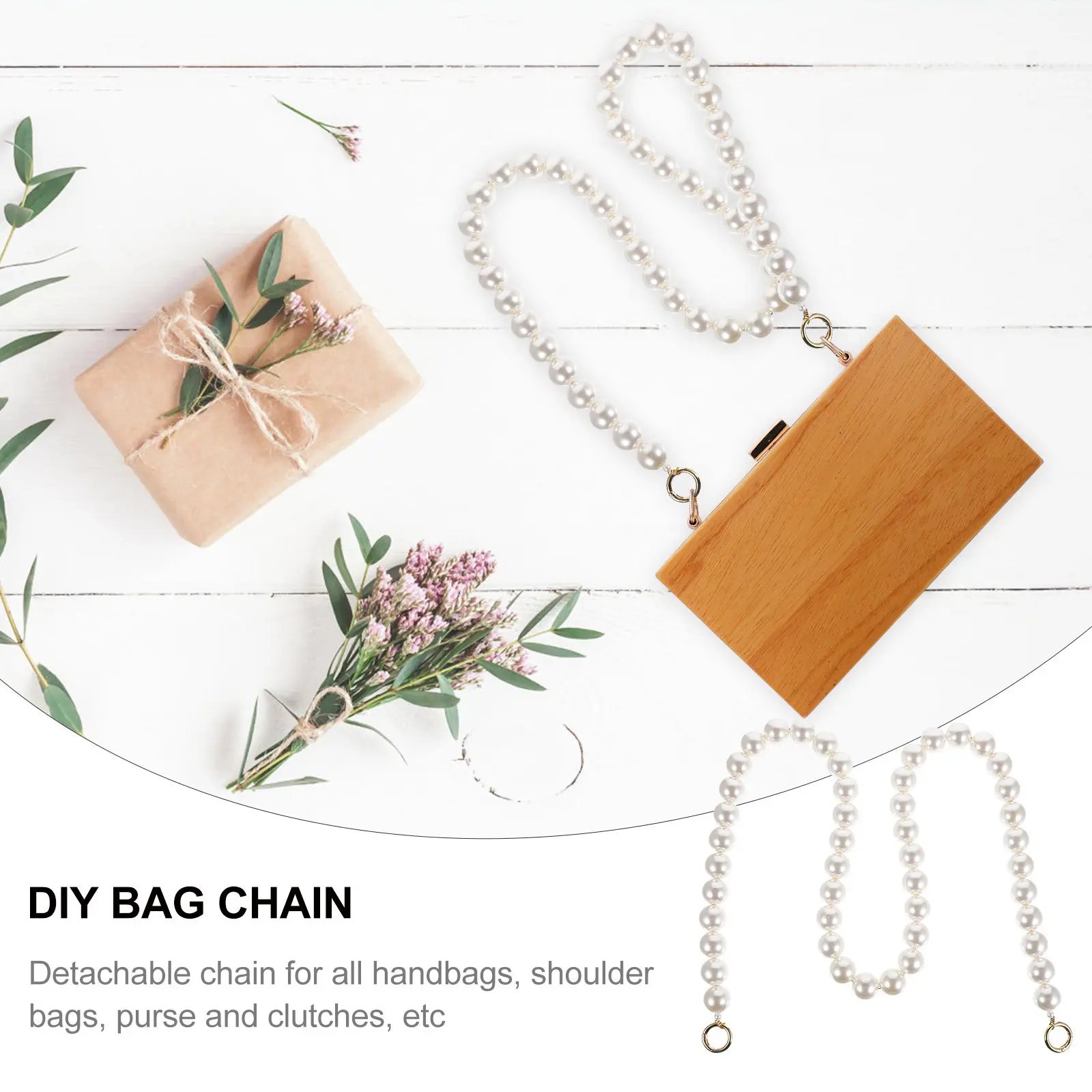 1Pcs Pearl Bag Chain Fashion DIY Replacement Handbag Strap Crossbody Shoulder Bag Accessories for Women Handbag Chain