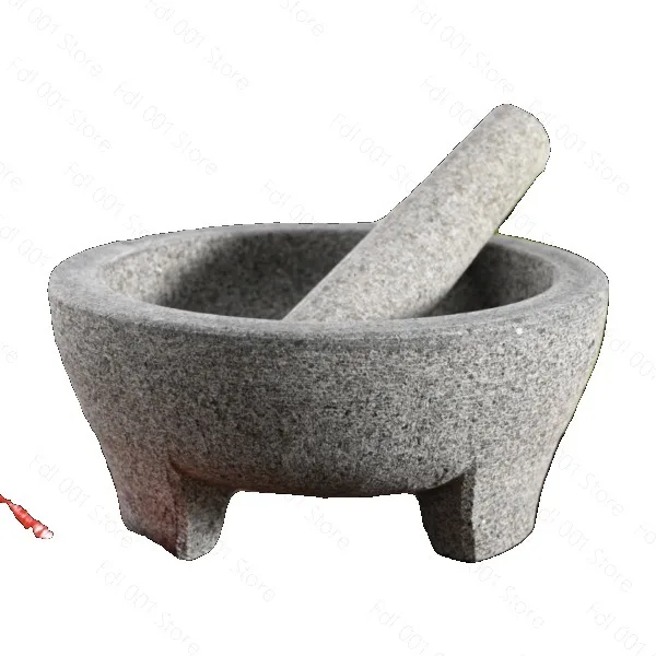 Natural Granite Mortar and Pestle, Suitable for Grinding Spices, Seasonings, Sauces, and Guacamole