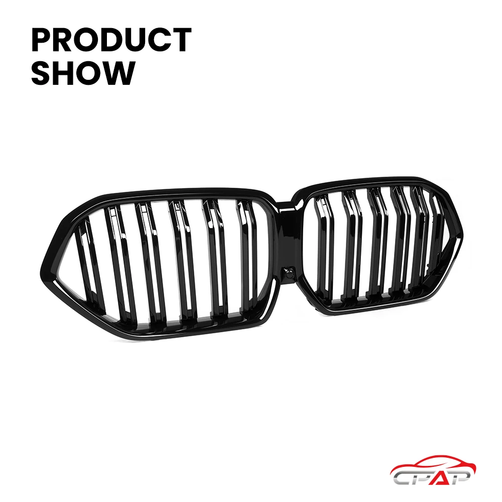 Car Front Radiator Kidney Bumper Grille for BMW X6 G06 Pre-LCI 2020-2023 Glossy Black Double Slat Hood Grills