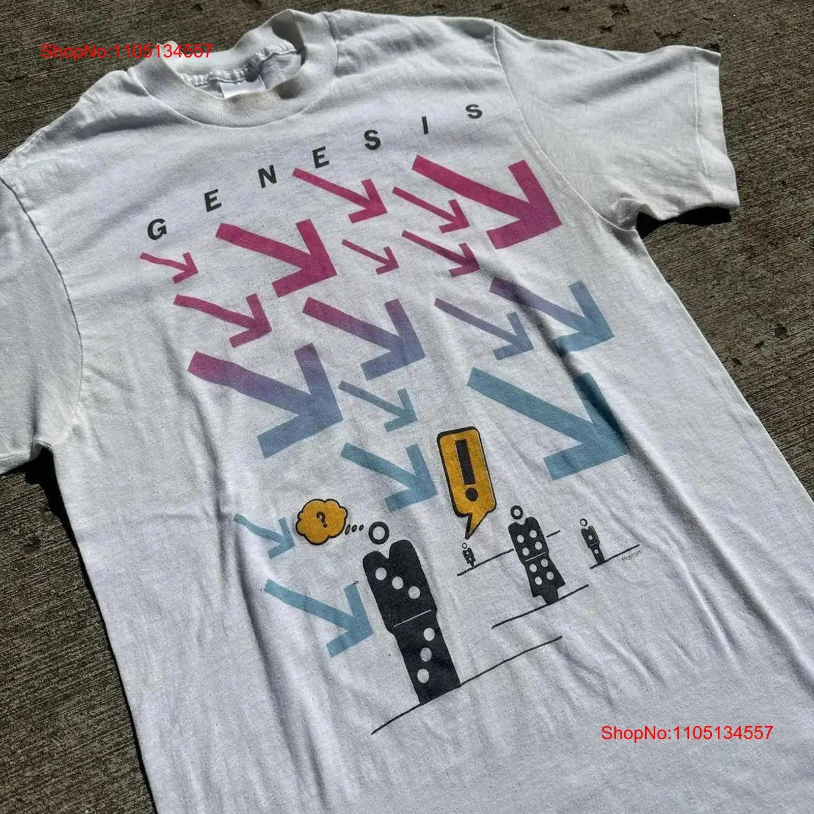 

Футболка Genesis Invisible Touch Tour Band 1986 года, классический стиль, S 5XL, NH16703, винтажная стираная универсальная дизайнерская одежда, дышащая