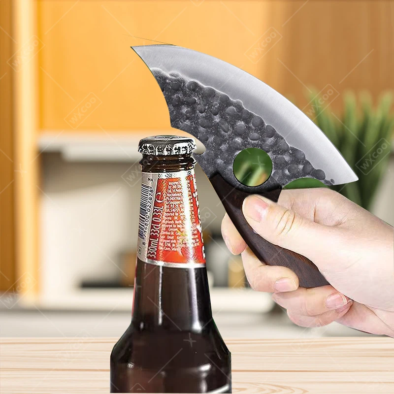 Wxcoo faca de cozinha para corte de carne, aço inoxidável, forjada à mão, facas de açougueiro, multifuncional, alto carbono, faca de chef de cozinha