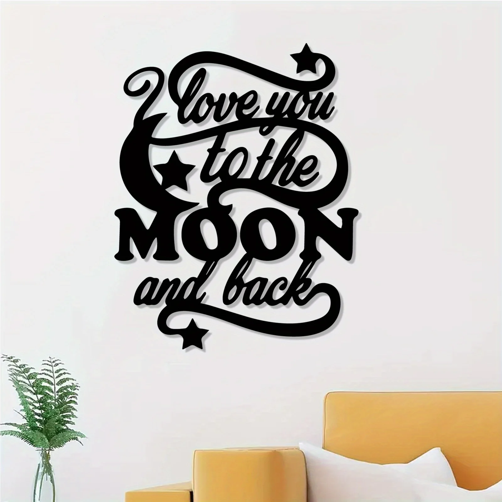 

Винтажный металлический декор для стен с надписью "I Love You to the Moon and Back" (1 шт.) - идеально подходит для украшения гостиной, спальни и столовой.