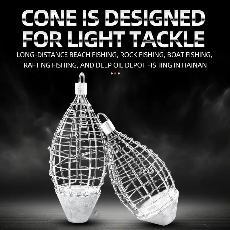 ShareShark 30/40 Stainless Steel Fish Bait Cage Bait Cage with Lead Sinkers for Chumming view 3