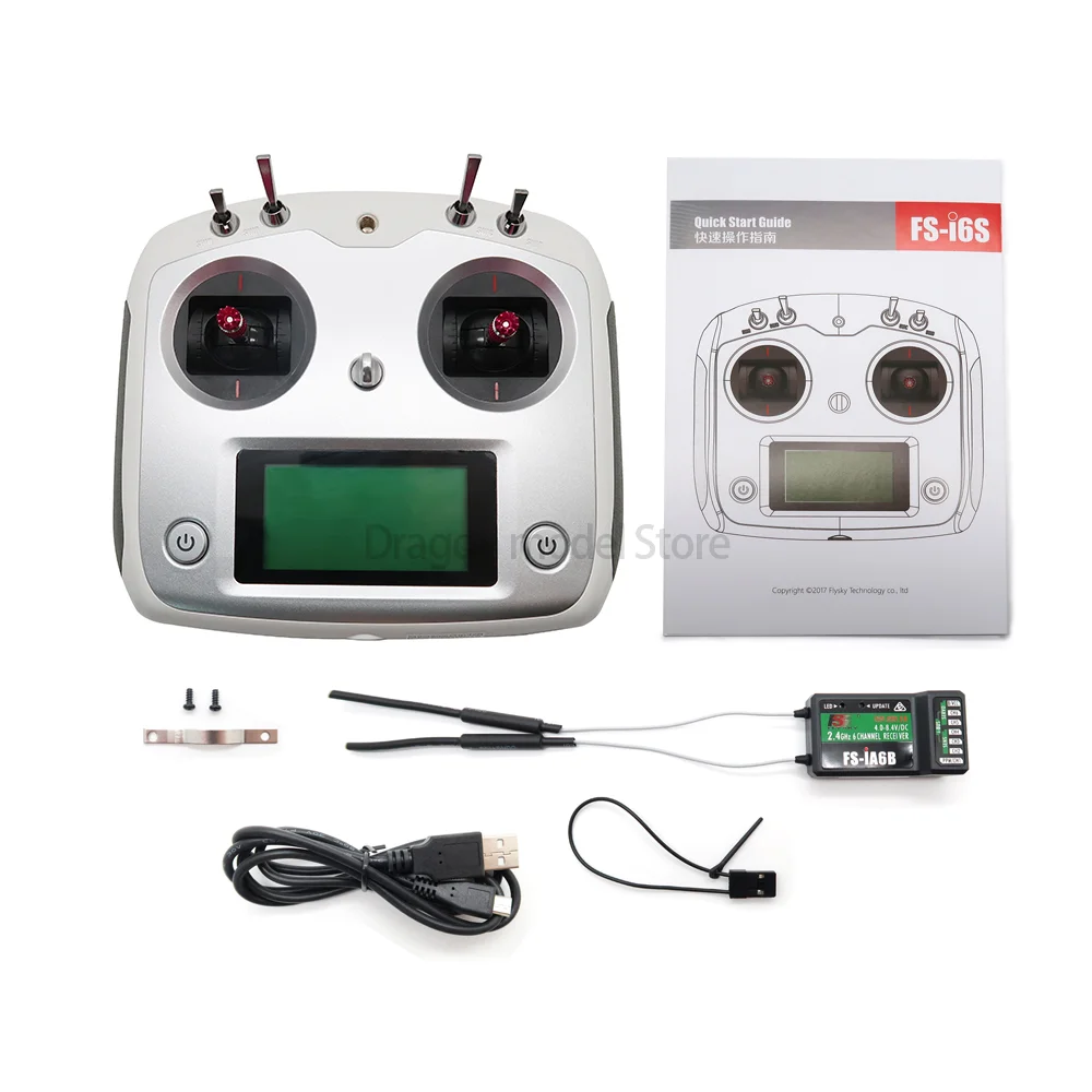 FLYSKY FS-i6S i6S 2.4G 10CH AFHDS 2A Centreren Gasklepzender iA6B iA10B Ontvanger RetailBox voor RC Auto's boten Drone Speelgoed