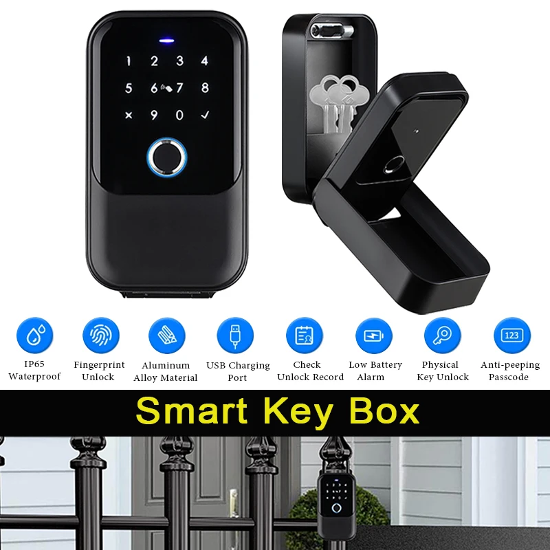 Tuya صندوق المفاتيح الذكي صندوق المفاتيح الإلكترونية IP65 مقاوم للماء صندوق القفل الذكي اللاسلكي App رمز رقمي بلوتوث مفتاح قفل آمن