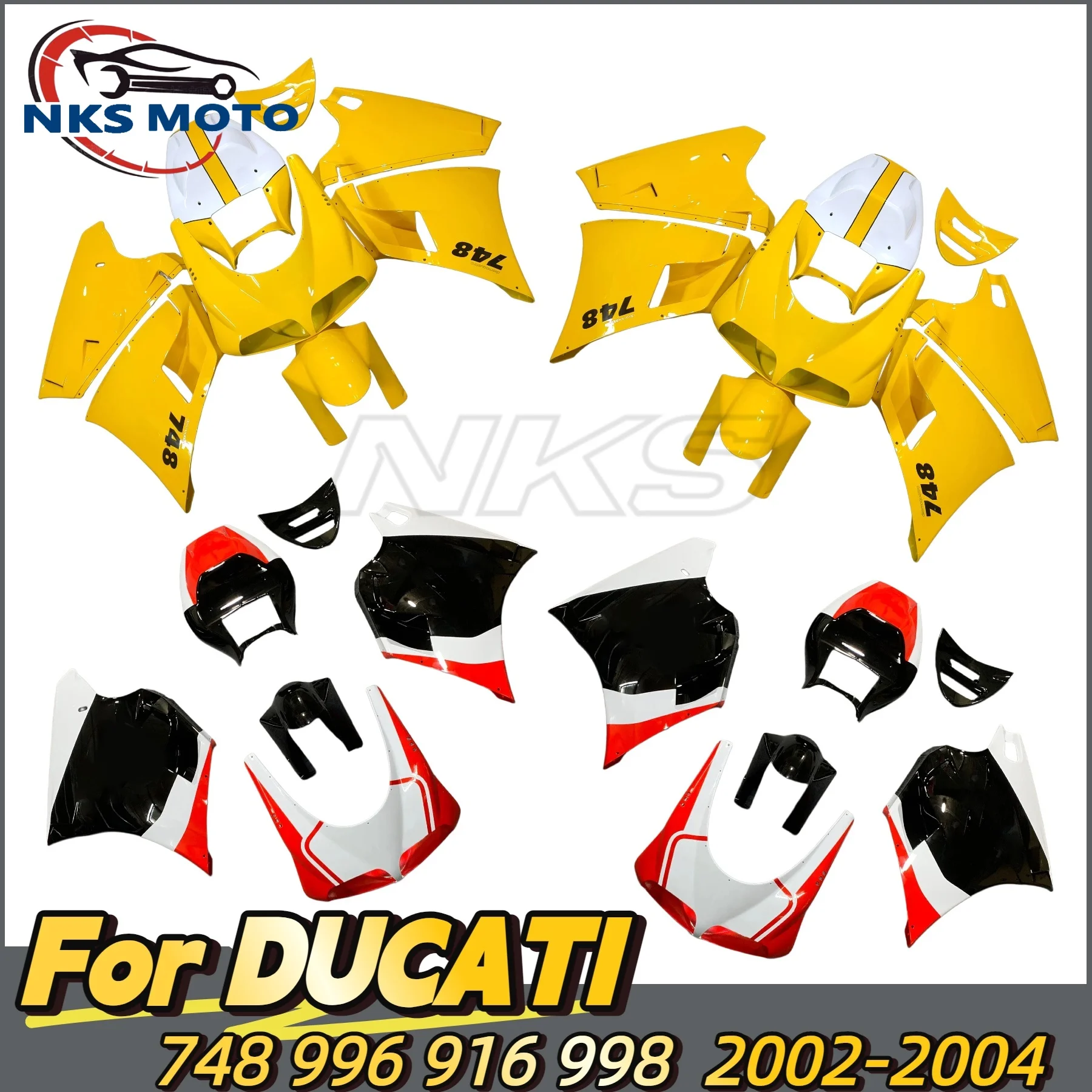 

Fit For Ducati 1994-2002 916 748 996 998 Motorcycle Rear Fairing Tail Seat Cowl Bodywork Yellow White 1995 1996 1997 1998