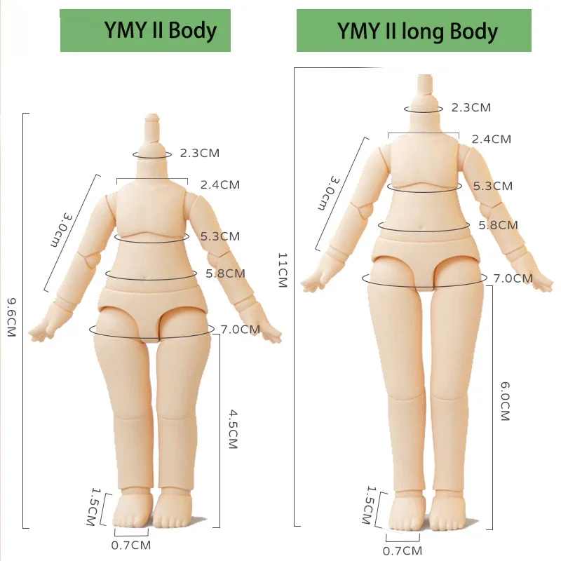 New YMY Prime Body Second Generation OB11 Prime Body Doll Can Be Connected with GSC Head Movable Joint Doll Hand-made Ornaments