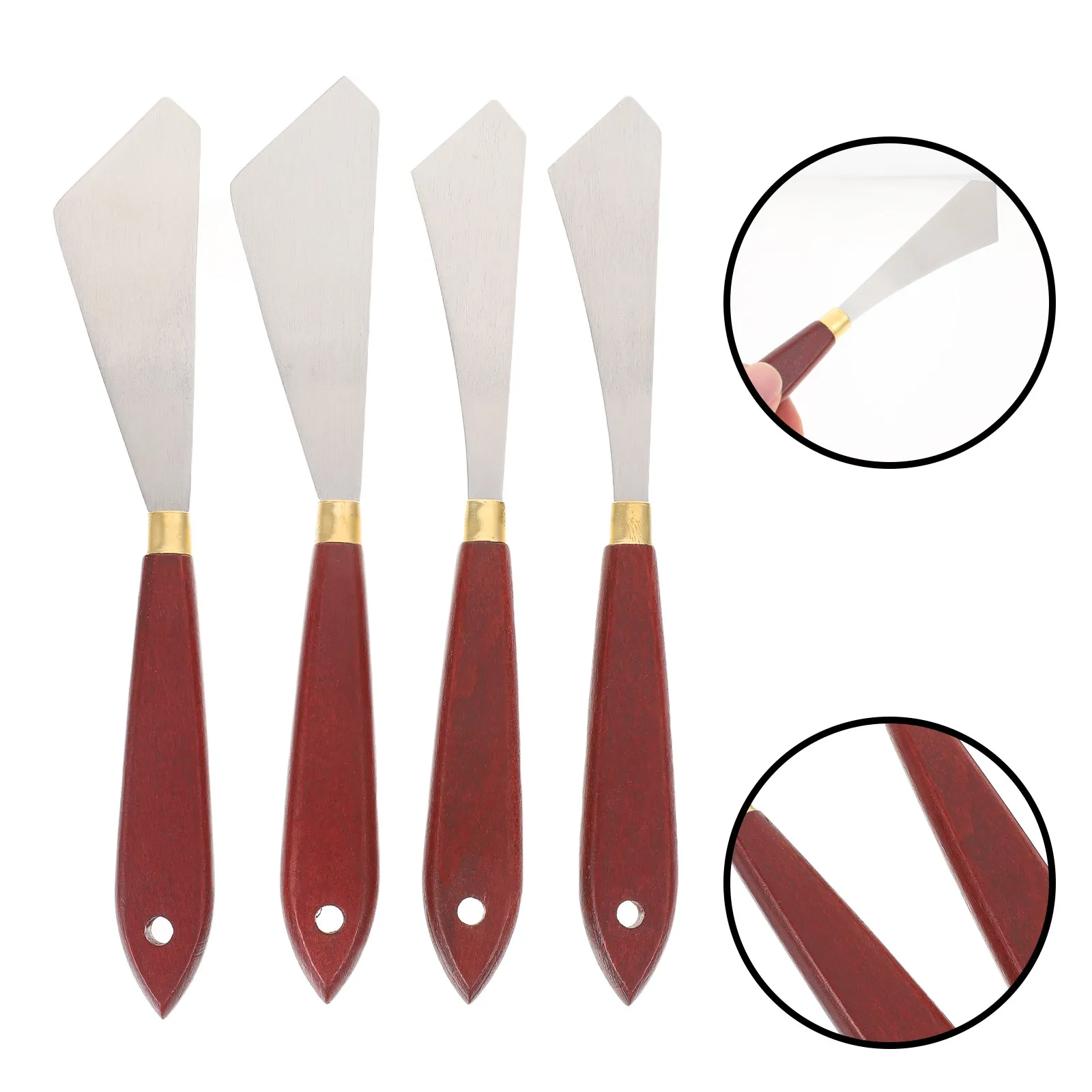 4Pcs Oil Painting Knives Stainless Steel Painting Scrapers Pigment Mixing Tools Artist Art Supplies Paint Tray Scrapers