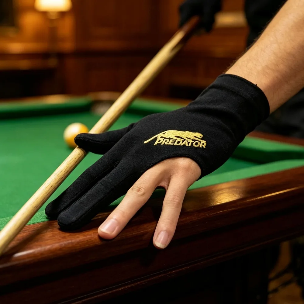 Open Finger Billiard Glove Lightweight Soft Breathable Design for Pool Snooker Daily Practice Training Use Gifts