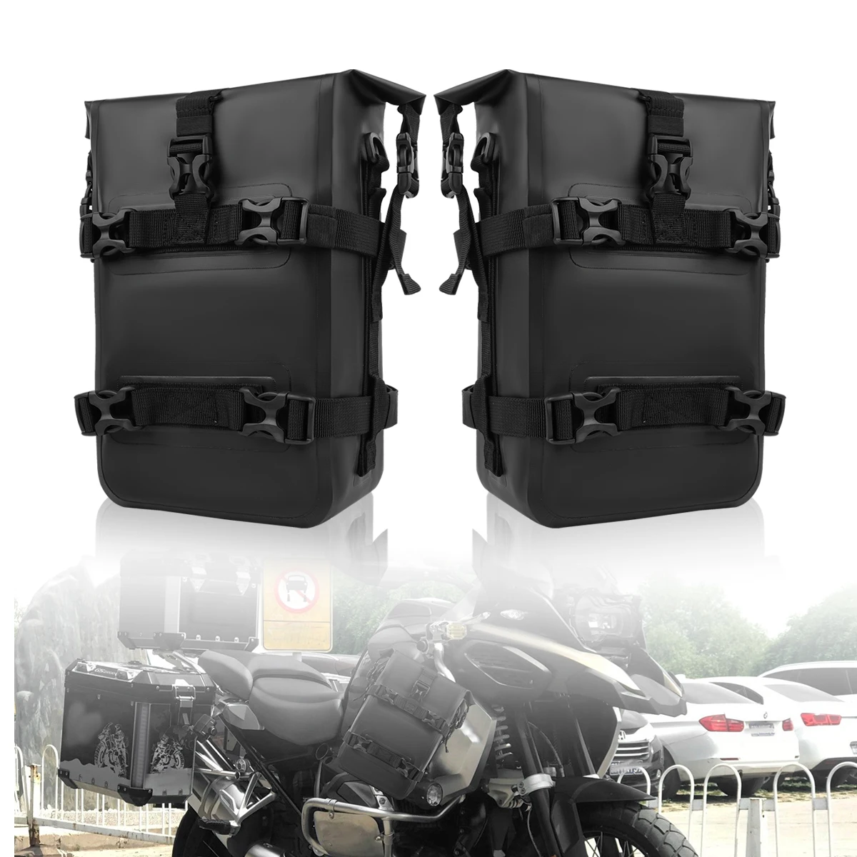 

Motorcycle Bumpers Bag Waterproof Motorcycle Side Frame Bag Outdoor Bag Crash Bar Bag Universal Riding Tools Storage