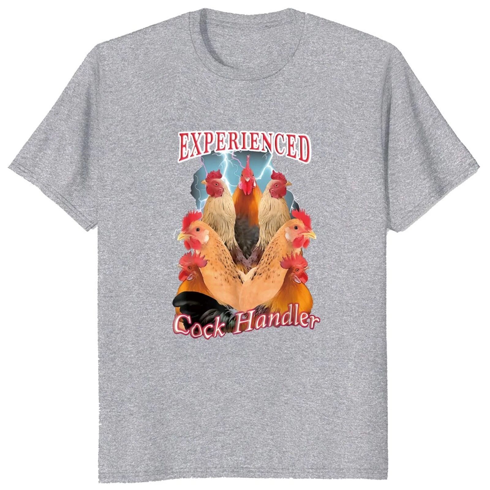 Summer harajuku custom Experienced Cock Handler Retro Humor Puns Vintage Graphic  For Men 100% Cottton Soft Unisex Tops EU Size