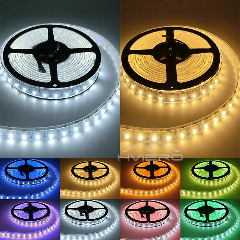 Dubbele Rij DC 12 V Flexibele Neon Koord 5 M RGB LED Strip Licht SMD 5050 Chip Voor Thuis woonkamer Vakantie Kerst Decoratie Lamp