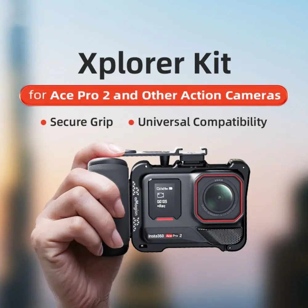 Пластиковая ручка для экшн-камеры, быстроразъемная кнопка затвора, держатель StreetGrip Vlog, регулируемый для DJI Action/Insta360 Ace Pro