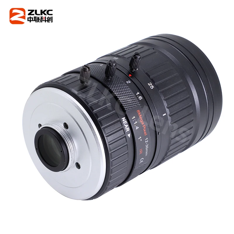 8.0Megapixel 12-36mm Zoom CCTV Lens 1 Inch C Mount F1.4 Manual Iris Varifocal For Machine Vision Cameras Lenses Low Distortion