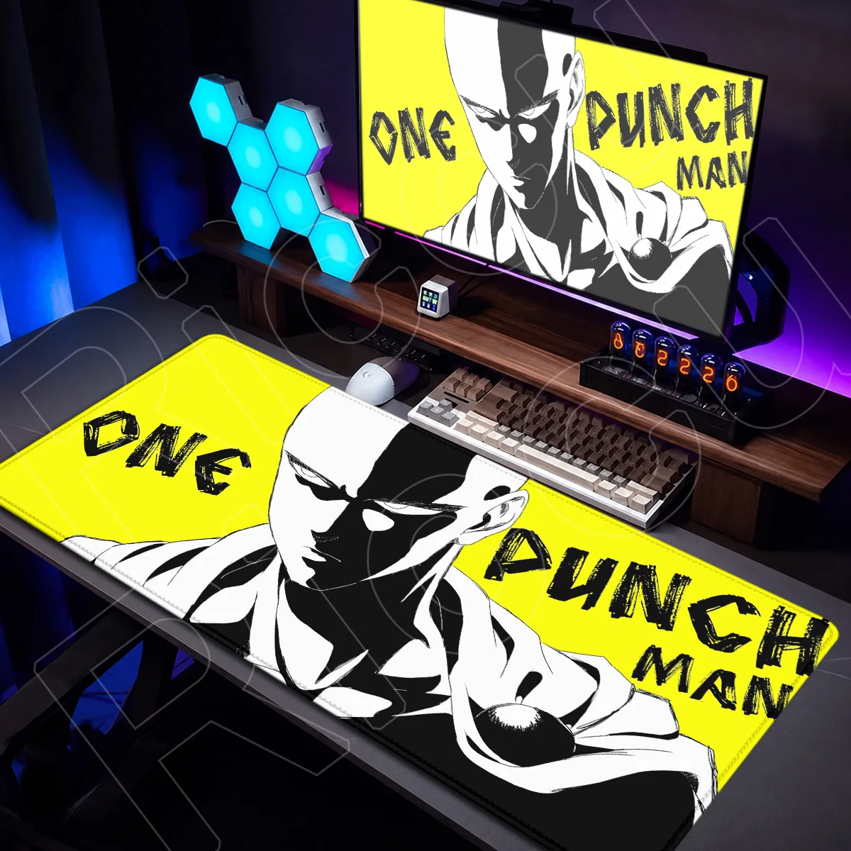 ONE PUNCH-MAN Locking Edge Mouse Pad PC Gamer Laptop Table Carpet 900x400mm Anime Washable Rubber Accessories Large Keyboard Mat
