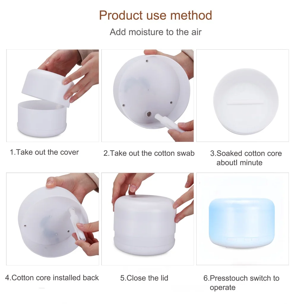 Portable Mini Humidifier 500ml Small Cool Mist Humidifier USB Personal Desktop Humidifier for Baby Bedroom Travel Office Home