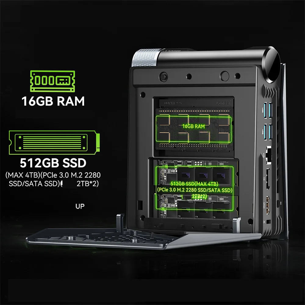 KAMRUI Mini PC S3A AMD Ryzen 7 5825U 16GB DDR4 512GB M.2 SSD 3200Mhz Wifi6 BT5.2 4KUHD RGB Light Mini Desktop Computer Gaming PC