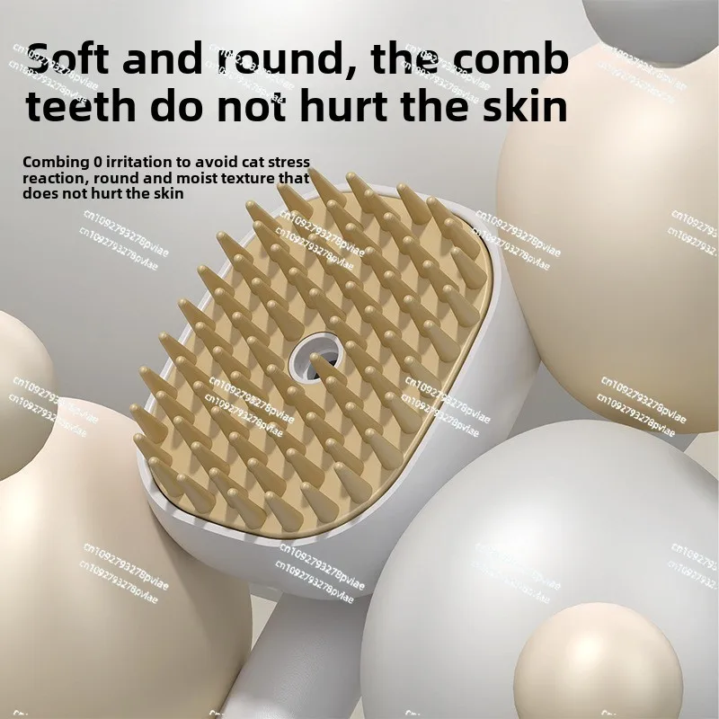 مشط رذاذ تدليك كهربائي بأسنان ناعمة للحيوانات الأليفة والقطط والكلاب، مشط بخاري للعناية بالشعر لإزالة الشعر العائم، تنظيف الشعر المضاد للطيران #5