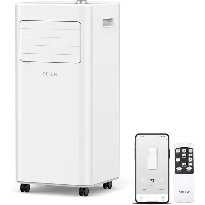 DELLA 10,000 BTU Smart Portable Air Conditioner Cools Up To 450 Sq. Ft, Work with Alexa and WiFi, Geo Fencing