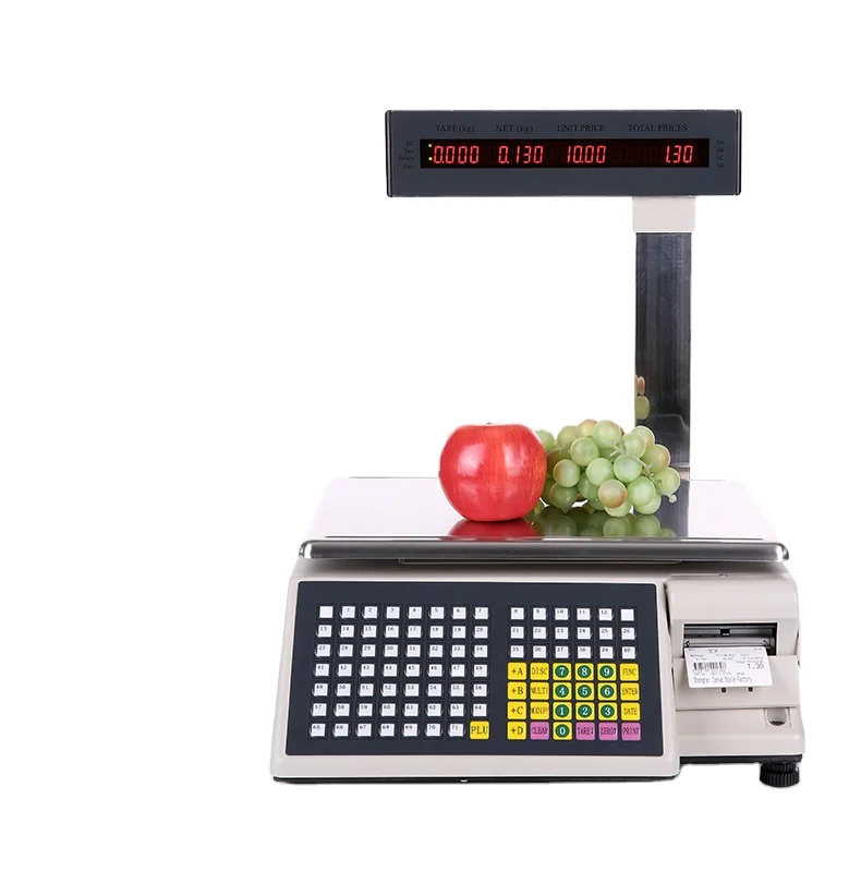 High Precision 30kg Barcode Label Scale Print Label Scale Supermarket Digital Weighing Scale