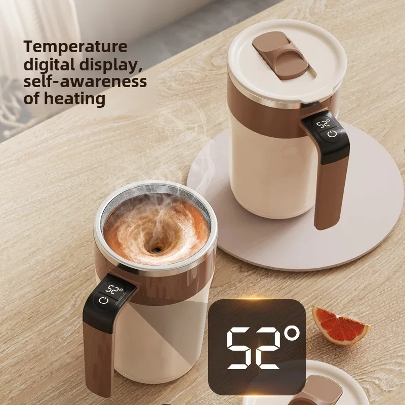 

316 Stainless Steel Magnetic Suction Temperature Control Electric Coffee Mixing Cup Charging USB Automatic Rotating Shaking Cup