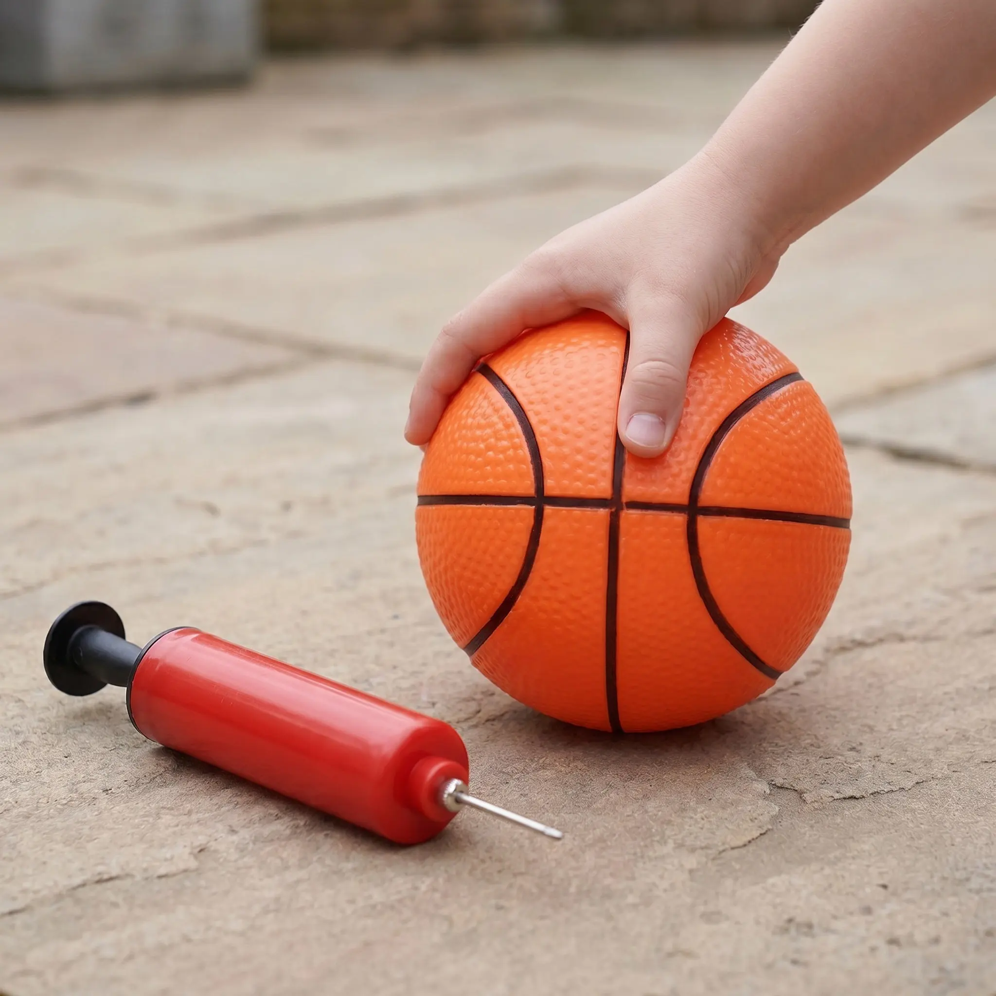 3Pcs Inflatable Basketball Set 4 Inch PVC Red Orange Includes Inflator Indoor Outdoor Fun Sports Balls Kids Adults Beach Sports
