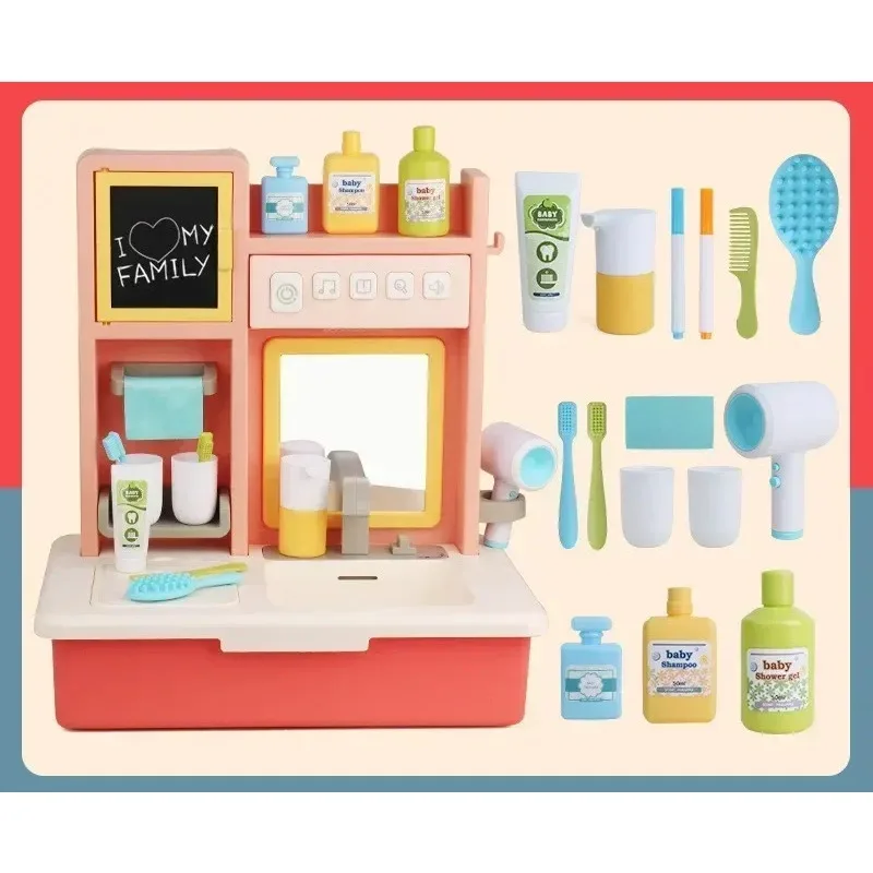 16 pièces/ensemble de Simulation électrique multifonctionnelle, Table de rinçage de lavage Recyclable, aire de jeux pour enfants, jouet coiffeuse, cadeaux