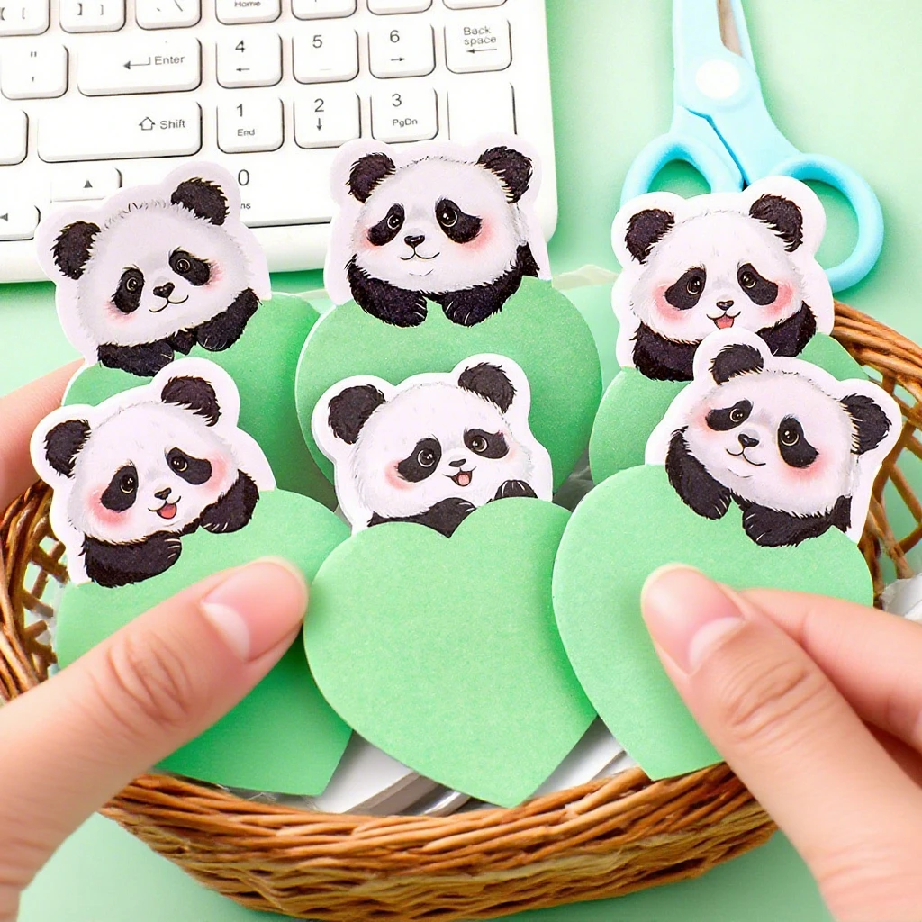 30sheets cartoon special-shaped panda notes student cute high-value hand account sticky paper sticky message note N times