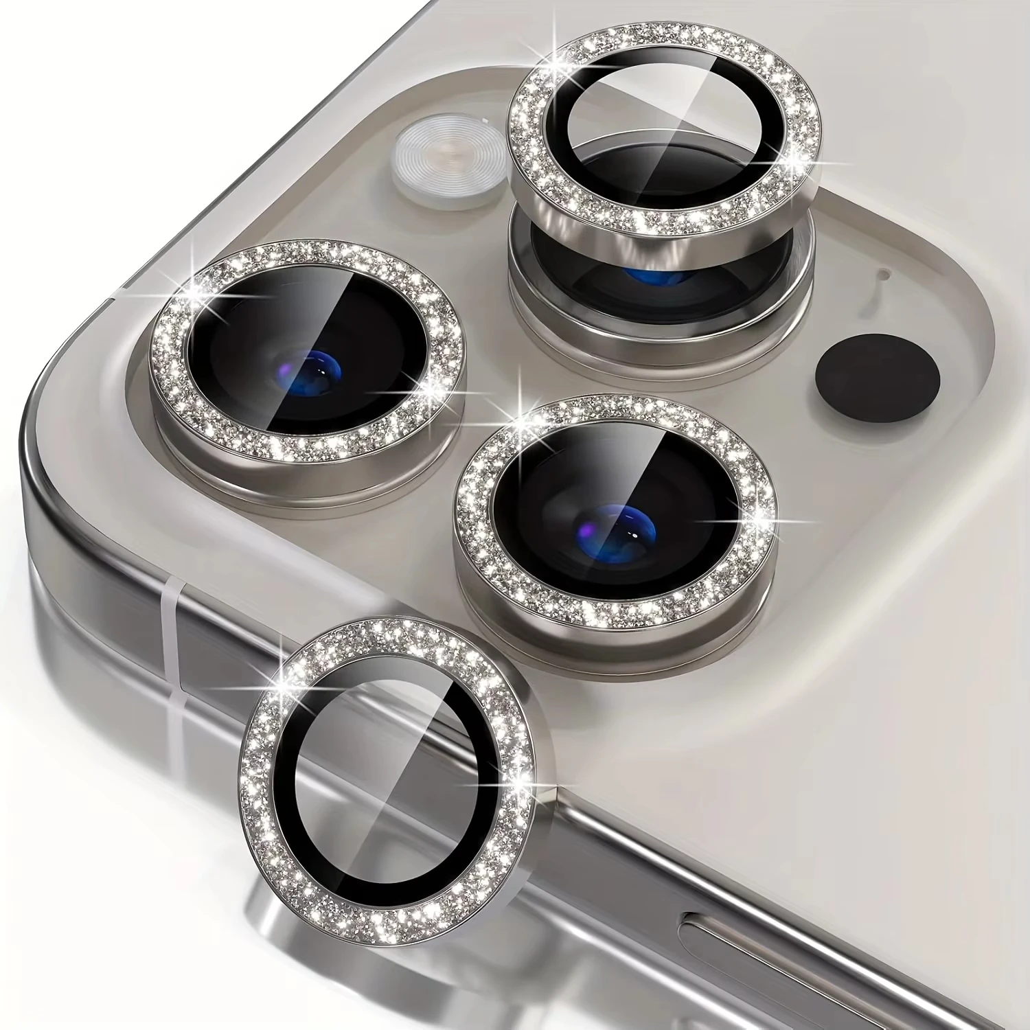 For iPhone Duo Metal Glitter Diamond Camera Protector Film iPhone 18 17 Pro Max Air 16 15 14 Plus 13 12 Mini 11 Pro Lens Glass
