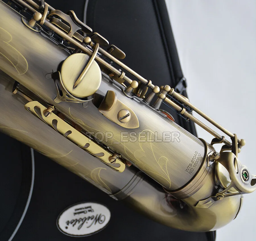 العتيقة البرونزية Bb العتيقة تينور الساكسفون بواسطة WEIBSTER Musical WTS-670 sax