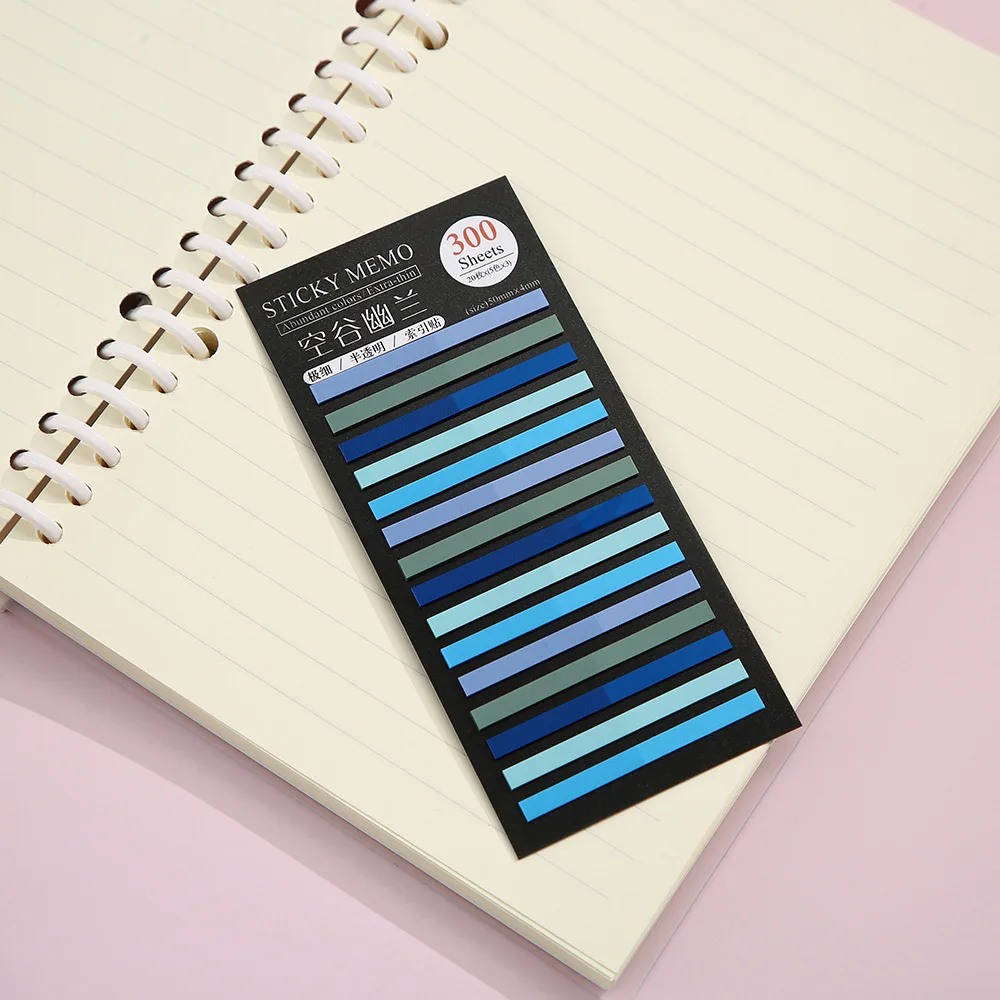 300 Sheets Translucent Pet Student Stationery Classification Marks Key Index Extremely Fine Color Fluorescent Stickers