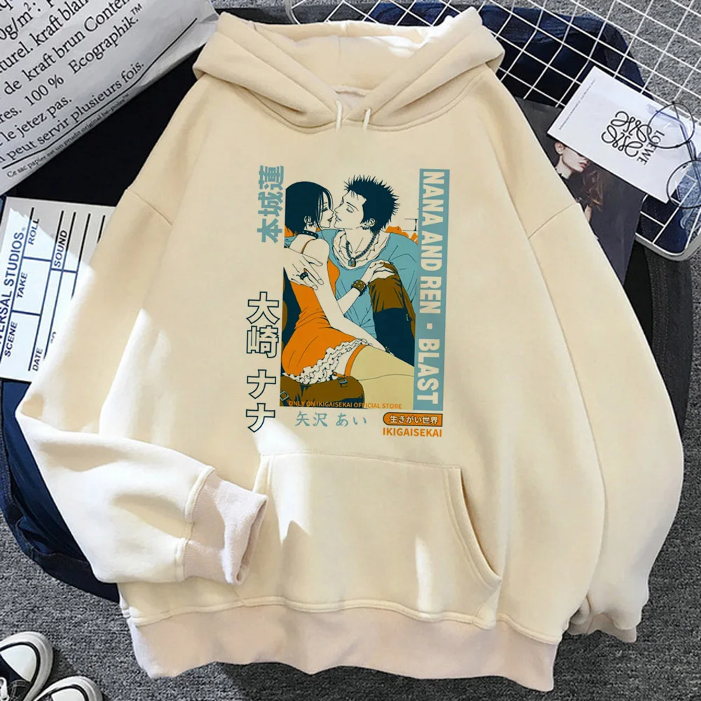 Nana hoodie kawaii casual wear Y2K comic pattern anime women sweatshirts manga athleisure soft fabric patterned